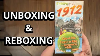 Ticket To Ride: Europa 1912 - Unboxing and Reboxing - What's in the Box?