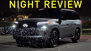 NIGHT REVIEW -- Does the 2025 Infiniti QX80 Shine Bright?? (Headlights, Exterior & Interior)