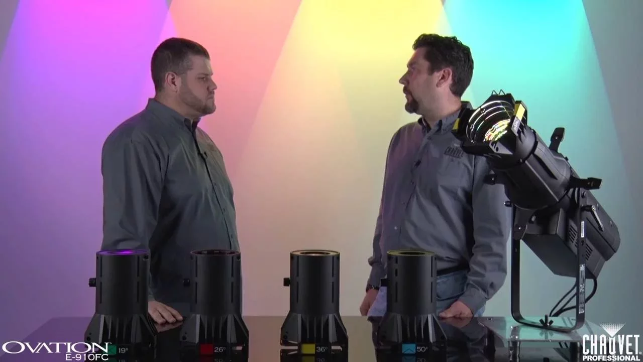 Product video thumbnail for Chauvet Ovation E-910FC LED RGBA-Lime White Ellipsoidal (No Lens)