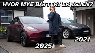 Batterihelsesjekk: 2021 Model Y LR vs 2025 Model Y Performance