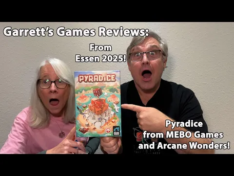 Garrett's Games Reviews Essen 2025 Release Pyradice from MEBO Games and Arcane Wonders