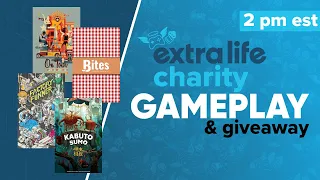 Factory Funner, Bites, On Tour, Kabuto Sumo Gameplay & Giveaway | Extra Life Tabletop Weekend