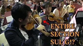 We made 10 orchestras do the Ling Ling workout!