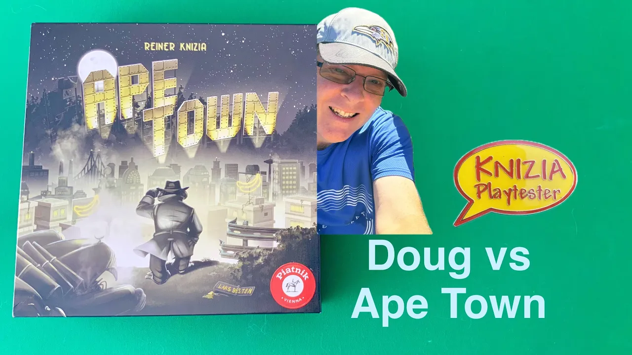 Doug vs Ape Town, a 2025 board game from Reiner Knizia and Piatnik.