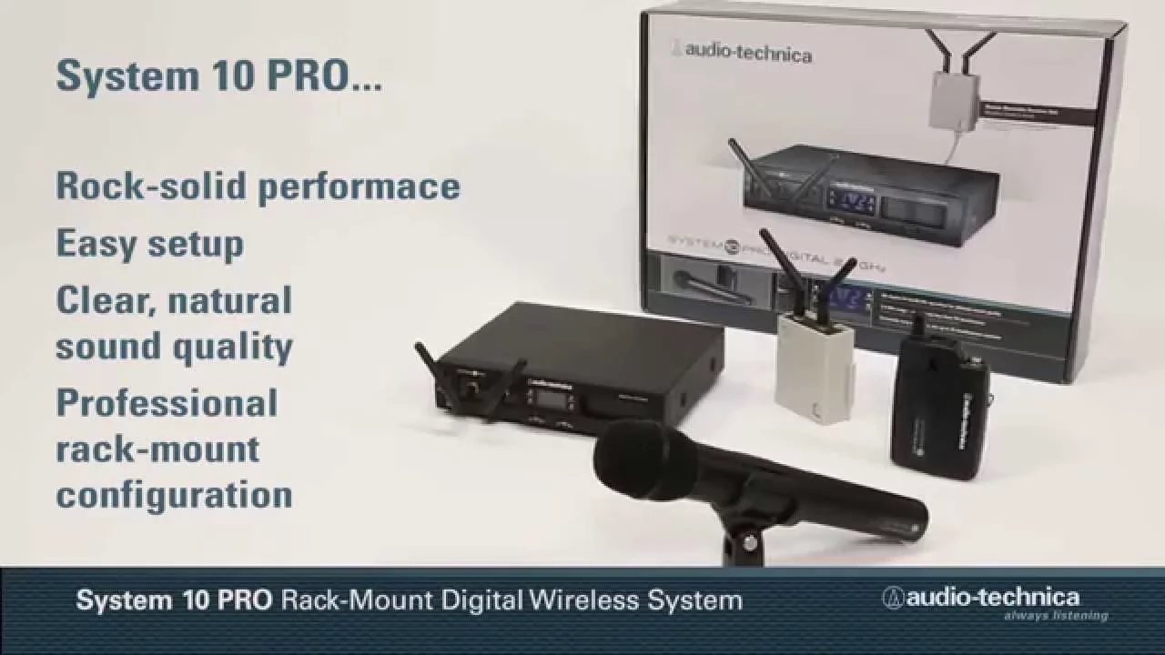 Product video thumbnail for Audio-Technica ATW-1322 System 10 PRO Wireless Dual Handheld Microphone System