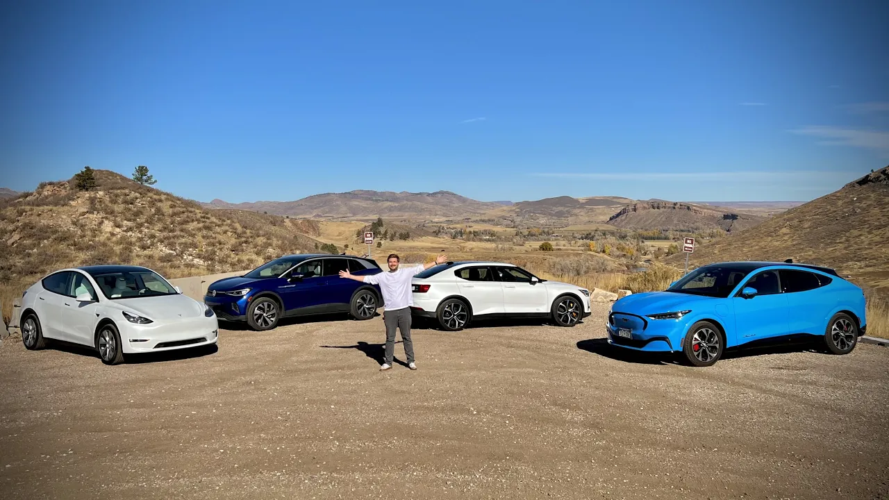 We Test The Hottest Electric SUVs On The Market! Model Y vs ID.4 vs Mach-E vs Polestar 2