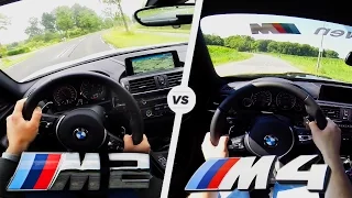 BMW M2 vs M4 Acceleration POV & Sound | M-DCT vs M-DCT LAUNCH CONTROL