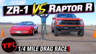Drag Racing Has Has Never Been More Entertaining - Iconic Chevy Corvette ZR-1 vs New Ford Raptor R!