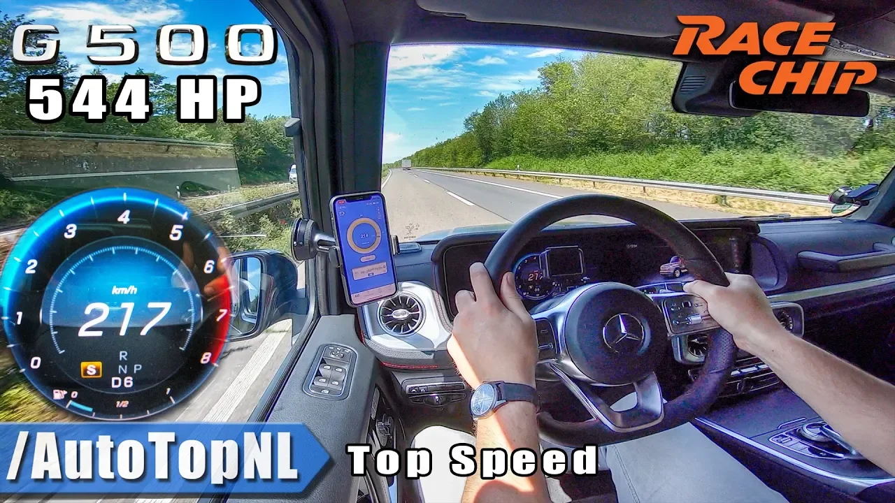 544HP Mercedes Benz G Class G500 RACECHIP 4.0 V8 BiTurbo TOP SPEED on AUTOBAHN by AutoTopNL