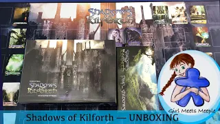 Shadows of Kilforth — Unboxing with Girl Meets Meeple