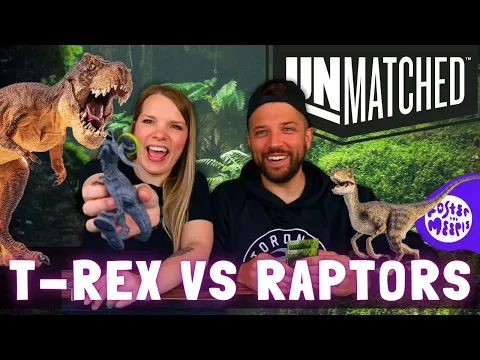 Unmatched Jurassic Park T-Rex vs Raptors | Playthrough | Board Games & Brew
