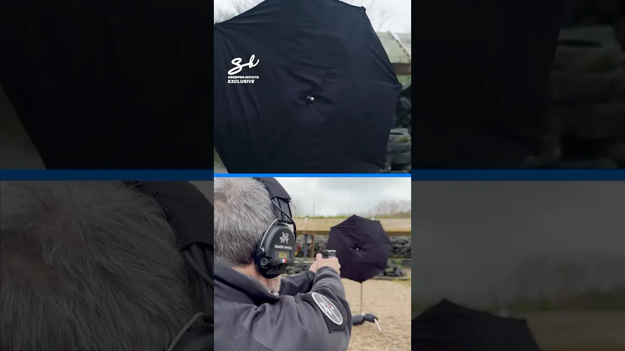 Your ultimate defense against bad weather... and worse! ☔ #umbrella #tech #bullet