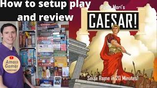 Caesar! Seize Rome in 20 Minutes! two player board game how to setup play review AmassGames PSC Mori