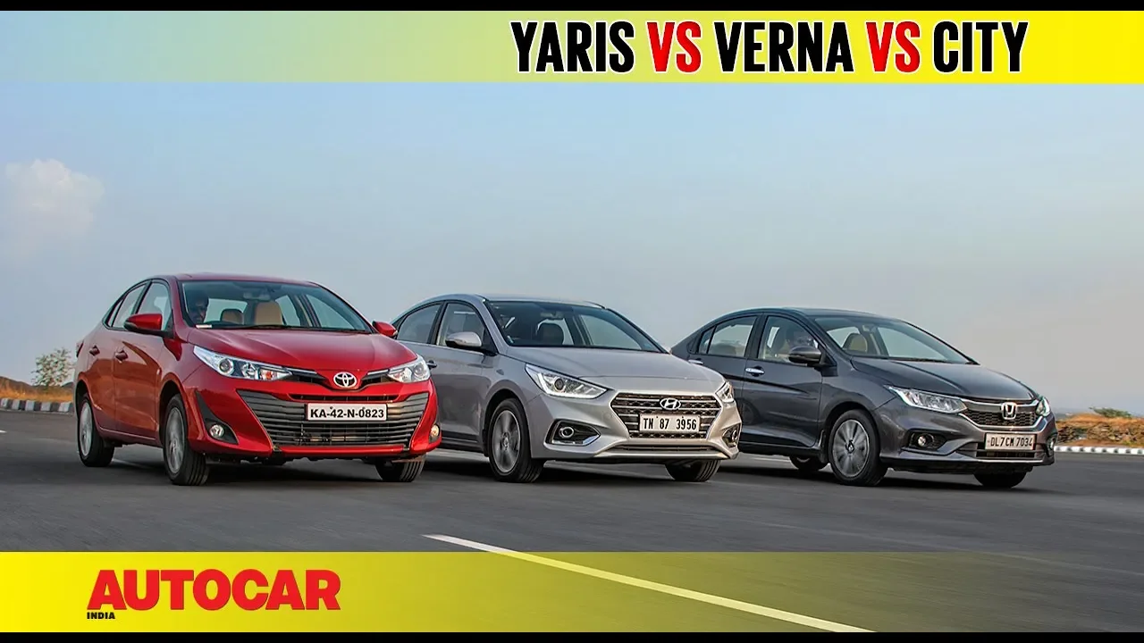 Toyota Yaris vs Hyundai Verna vs Honda City | Comparison Test Review | Autocar India