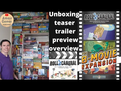 Roll Camera B- movie expansion co-op board game unboxing teaser trailer preview overview AmassGames