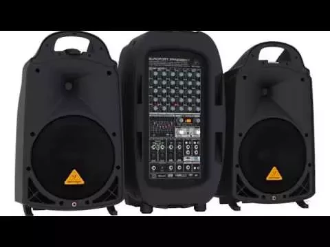Product video thumbnail for Behringer Europort PPA2000BT Portable PA System with Stands &amp; Bag