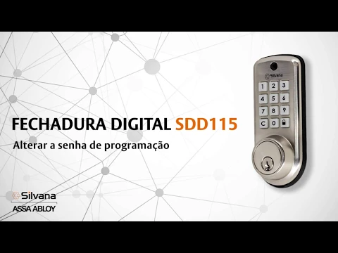 Fechadura Digital Embutir para Porta de Madeira Silvana SDD115 PRETA Senha Chave