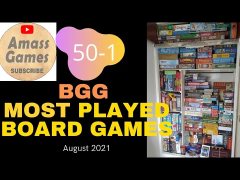 Top 50 most played board games August 2021 * Amass Games * bgg boardgamegeek