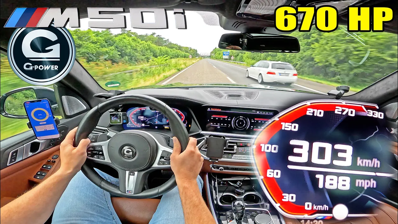 303KM/H BMW X5 M50i GPOWER SOUNDS LIKE THUNDER on GERMAN AUTOBAHN