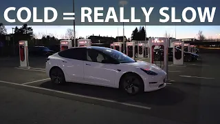 Tesla Model 3 SR+ 60 kWh LFP cold battery charging test