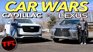 Does The New School Cadillac Escalade DOMINATE The Old School Lexus LX 570? Let's Rumble! | Car Wars