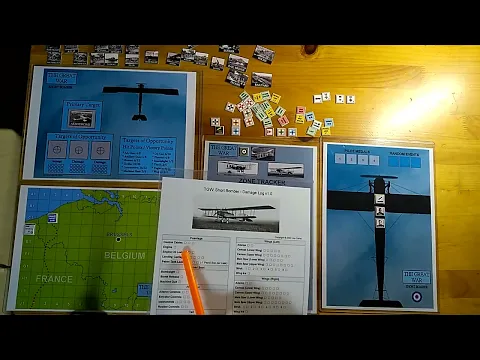The Great War: Short Bomber PnP Solitaire Tabletop Wargame Intro & Mission Playthrough