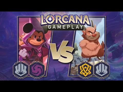 Disney Lorcana Trading Card Game Gameplay - Amythest/Steel vs Amber/Steel