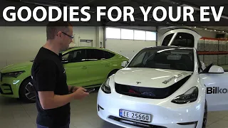 Bilkomponenter - Yoke wheel, electric frunk, kick sensors, LED bars and more