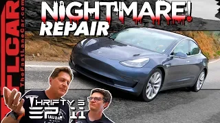 It Keeps Getting Worse! You Won't Believe How Long & Much to Fix Our Tesla Model 3 - Thrifty 3 Ep.11