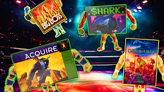 Acquire vs Big Boss vs Dawn of Ulos vs Shark Board Game Cage Match Review