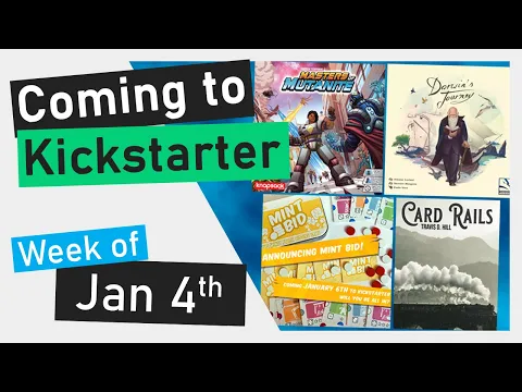 Kickstarter Boardgames Week of Jan 4 | Masters of Mutanite, Darwin's Journey, Card Rails, Mint Bid
