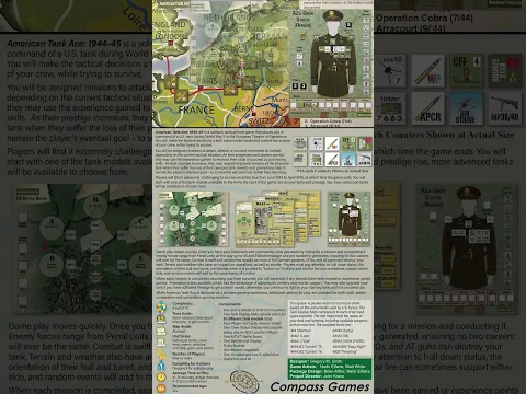 American Tank Ace: 1944-1945 | WW2 Solitaire Wargame | Quick Board Game Review #boardgame