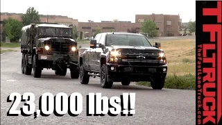 Will a 2016 Chevy Silverado HD Pull a 23,000 lbs Military 6X6 M925a2 Up Hill in the Rain?