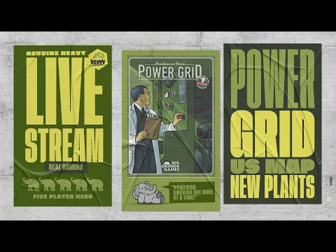Power Grid: USA w/New Power Plant Set 2 - 5p Teaching, Play-through, & RoundTable by Heavy Cardboard