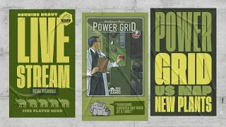 Power Grid: USA w/New Power Plant Set 2 - 5p Teaching, Play-through, & RoundTable by Heavy Cardboard