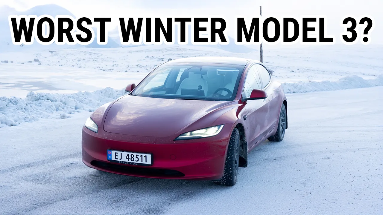 Driving a RWD Tesla Model 3 Over A Snowy Mountain Pass