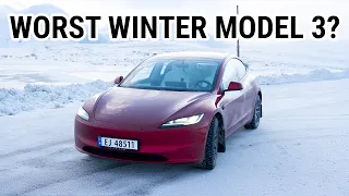 Driving a RWD Tesla Model 3 Over A Snowy Mountain Pass