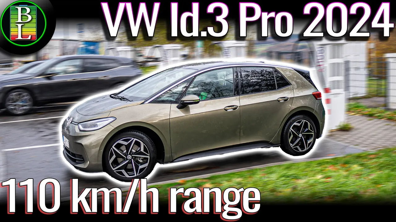 New VW Id.3 Pro 2024 (59 kWh) - 110 km/h range test (68mph)