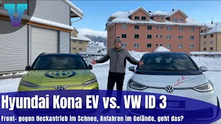 Kona vs. ID3 im Schnee oder Front- vs. Heckantrieb - #testdrive [Deutsch 4K] | Vision E Drive #63