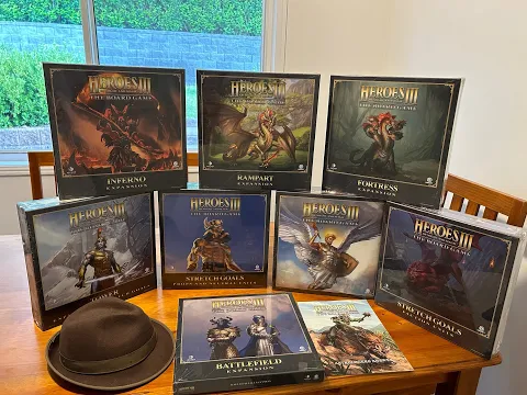 Heroes of Might & Magic III the Board Game Grail Pledge + Inferno Unboxing Part 1