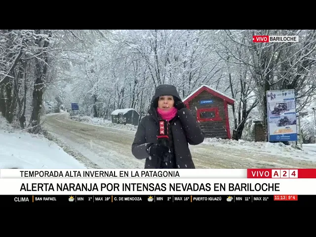 FUERTE NEVADA EN BARILOCHE: FRÍO EXTREMO Y TÉRMICAS DE HASTA - 4°
