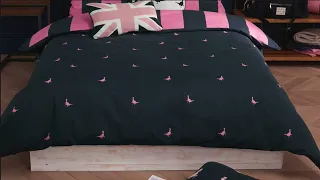 Jack Wills Heritage Stripe Navy/Pink Bedding product video.