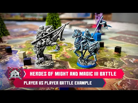 Heroes of Might and Magic III the board game - gameplay , battle player VS player