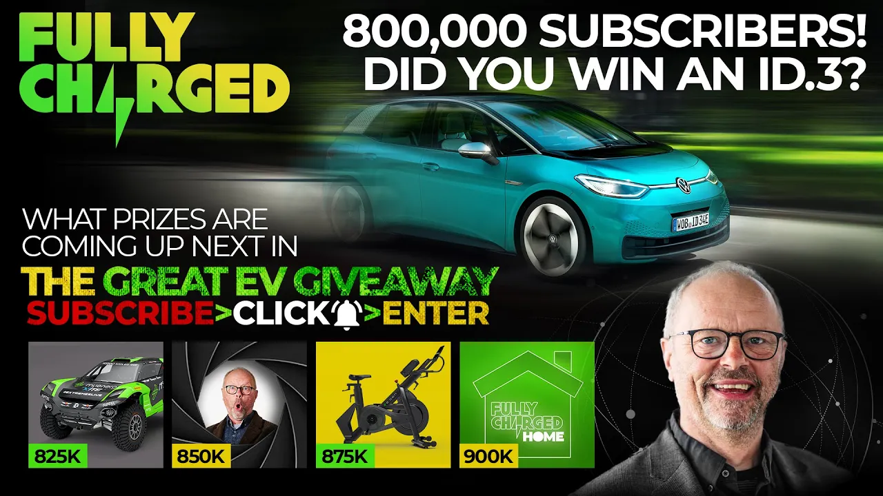 800,000 Subscribers! Did you win an ID.3? | SUBSCRIBE to win 'The Great EV Giveaway'