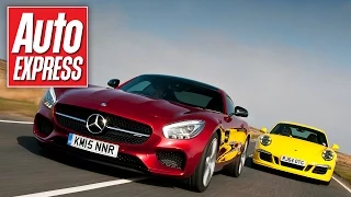 Mercedes-AMG GT vs Porsche 911 GTS: track battle and drag race