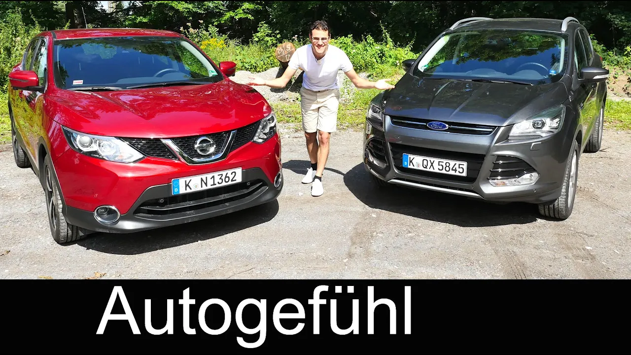 Comparison test new Nissan Qashqai vs Ford Kuga (Escape) compact SUV driven FULL REVIEW