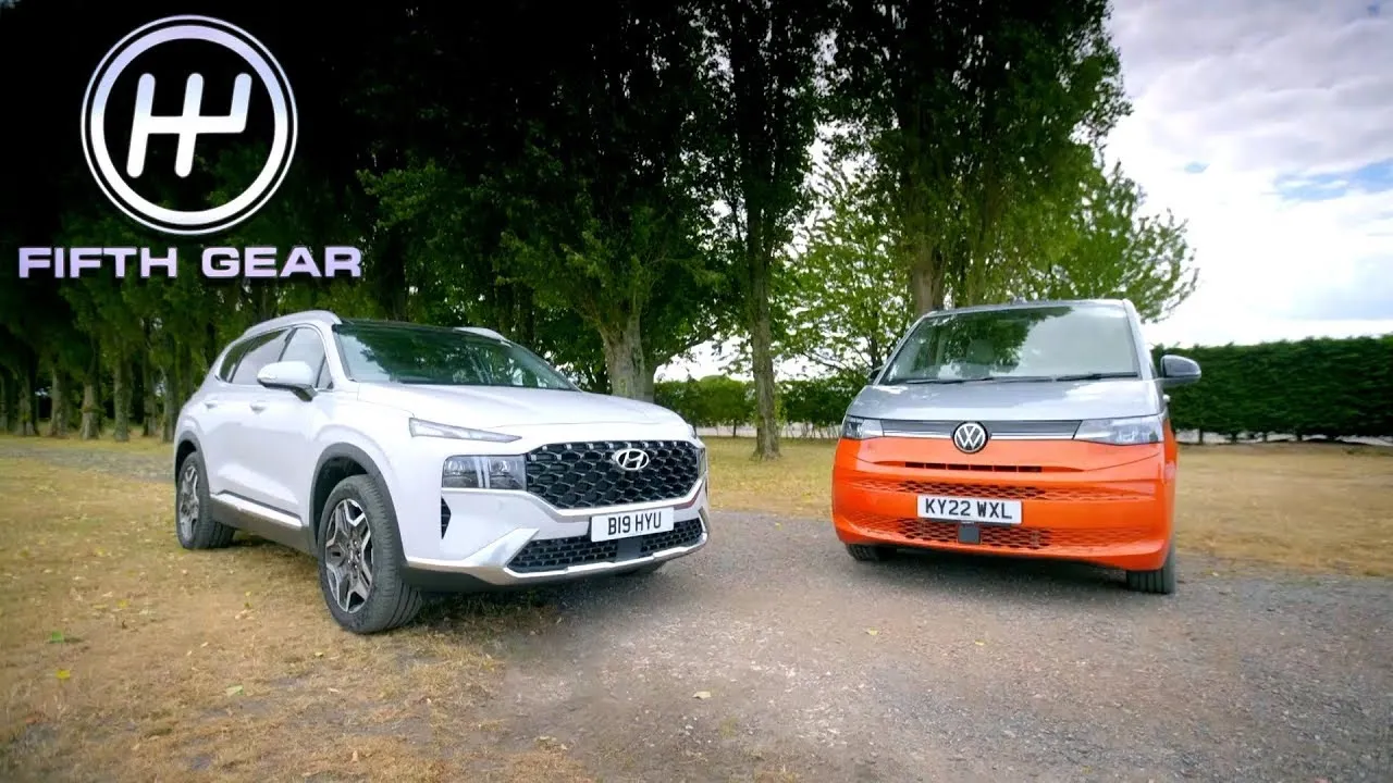 EV Multivan VW T7 Transporter vs Hyundai Santa FE - Part 2 - Which is best for Space? | Fifth Gear