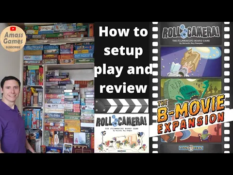Roll Camera!: B-movie expansion co-op board game how to setup play review AmassGames #dice #movie