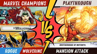 Marvel Champions Playthrough | Wolverine & Rogue Vs The Brotherhood of Mutants (Mansion Attack)