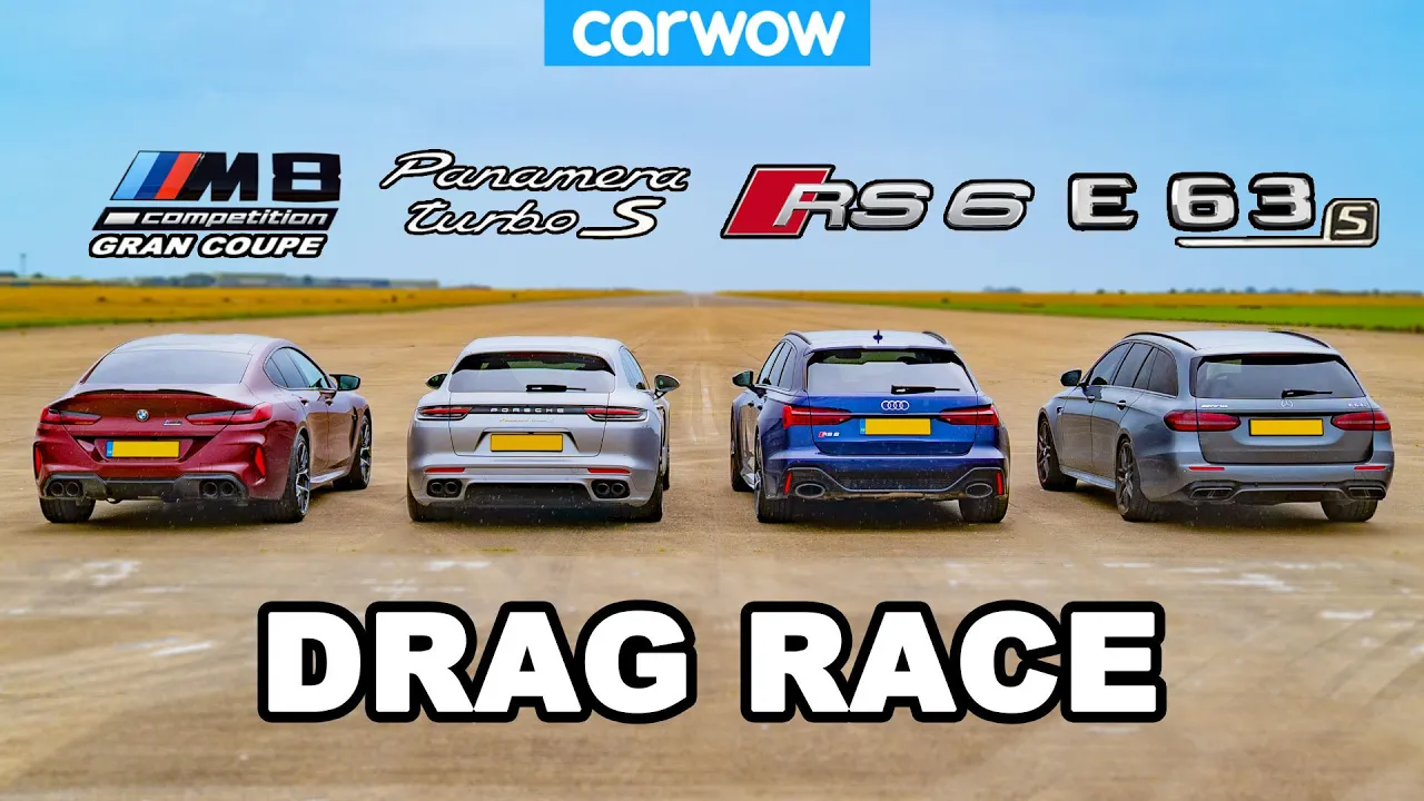BMW M8 GC v Audi RS6 v AMG E63 S v Porsche Panamera - DRAG RACE